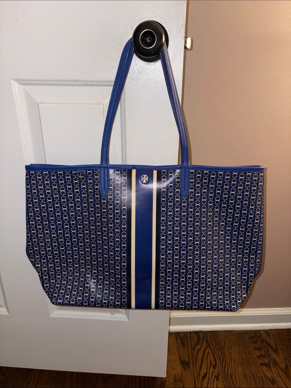 Tory Burch Large Blue Gemini Link Tote Bag